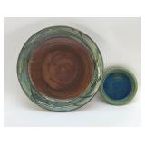 2 Signed Pottery plates
