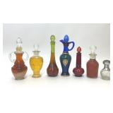 7 ASSORTED DECORATIVE MULTICOLOR AVON BOTTLES