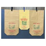 3 OLD MILL RUFFIN NC SCRATCH FEED CORN MEAL BAGS