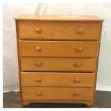 Vintage maple five drawer dresser