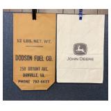 DODSON FUEL CO AND JOHN DEERE PAPER BAGS