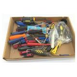 Large lot of assorted screwdrivers, and other