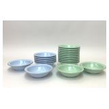 19 VTG DALLAS WARE PLASTIC FRUIT BOWLS BLUE GREEN