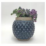 BLUE TEXTURED MUDPIE CERAMIC VASE