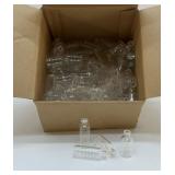 BOX FULL OF SMALL GLASS VIALS
