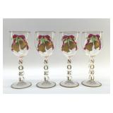 HANDPAINTED NOEL WINE GLASSES