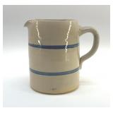 6" blue and white stoneware pitcher