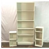 71 x 29 x 12" white press board shelf with extras