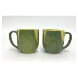 2 VTG SHAWNEE POTTERY CORN KING MUGS