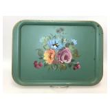 NASHCO PRODUCTS HANDPAINTED FLORAL METAL TRAY