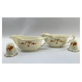 HALLS  JEWEL TEA GRAVY BOATS, SALT, PEPPER