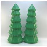 2 PLASTIC STACKABLE CHRISTMAS TREES 23"