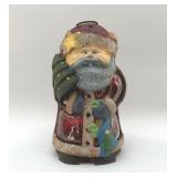 CAST IRON AND GLASS SANTA VOTIVE 10"