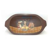 1987 HANDPAINTED FOLK ART BREAD DOUGH BOWL
