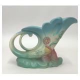 VTG HULL POTTERY BOW KNOT CORNUCOPIA VASE