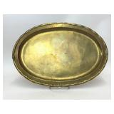 VTG OVAL BRASS BAMBOO EDGE TRAY
