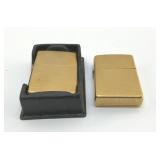 PAIR OF BRASS ZIPPO LIGHTERS