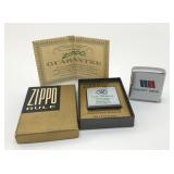 ZIPPO, MEASURING TAPE AND MAGNIFIER