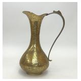 VTG INDIA SOLID BRASS ETCHED EWER PITCHER