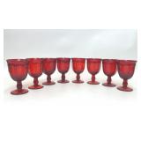 8 VTG NORITAKE PROVINCIAL RED WATER GOBLETS