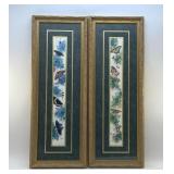 FRAMED BUTTERFLY PRINTS 34 X 12