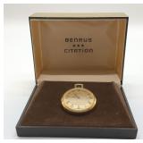 BENRUS CITATION POCKET WATCH, ORIGINAL BOX