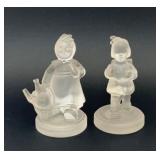 2 VTG GOEBEL HUMMEL CRYSTAL COLLECTION FIGURINES