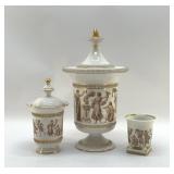 FLORENTINE ITALY PORCELAIN URNS, VASE