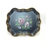 NASHCO PRODUCTS HANDPAINTED FLORAL METAL TRAY