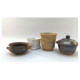 4 PCS POTTERY, PLANTER 5.5"