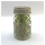 Jar with vintage marbles