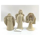 3 SEAGROVE POTTERY ANGELS  9.5"