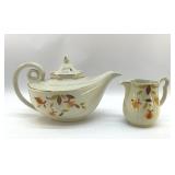HALLS JEWEL TEA ALADDIN TEA POT, CREAMER