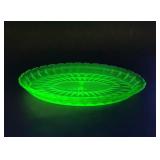 VTG JEANNETTE WINDSOR URANIUM GLASS PLATTER