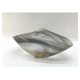CONTEMPORARY ALABASTER STYLE ART GLASS BOWL