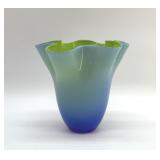 ART GLASS FLUTED VASE 6"