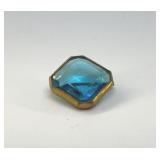 VICTORIAN FACETED BLUE STONE BROOCH