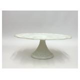 VTG IMPERIAL MILK GLASS OPEN LACE CAKE STAND