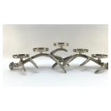 CAST ALUMINUM SILVER ANTLER CANDELABRA