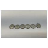 6 40% KENNEDY HALF DOLLAR COINS