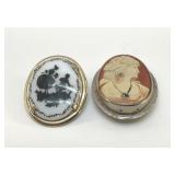 EARLY CAMEO AND SILHOUETTE BROOCHES