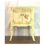 PAINTED FLORAL END TABLE CABINET
