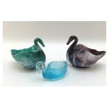 SLAG GLASS SWAN BOWLS, AQUA SWAN, 5', 4ï¿½