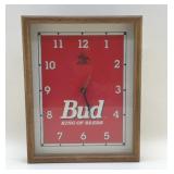 BUD KING OF BEERS CLOCK 14 X 11