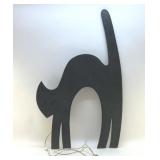 PLYWOOD CUT OUT HALLOWEEN BLACK CAT LIGHTED
