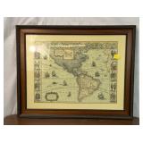 AMERICAE NOVA TABULA MAP FRAMED