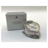 WEDDING BELLS SILVERPLATE HEART RING BOX