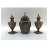 DECORATIVE METAL URNS