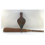 HEARTH BROOM, AND FIREPLACE BELLOWS
