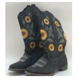 MENï¿½S SUNFLOWER, COWBOY BOOTS SIZE 10